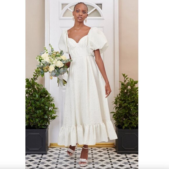 Sister Jane Handwritten Jacquard Maxi Dress in white - Picture 1 of 6